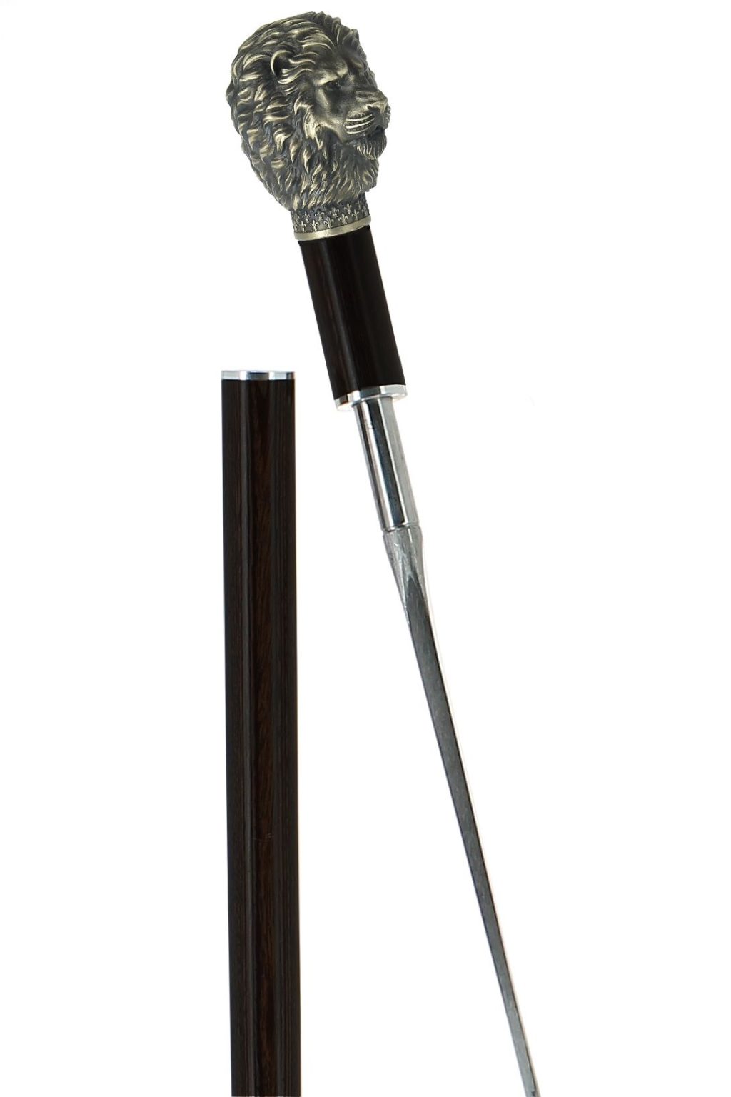 Canne épée - 920LNEA tête de lion en bronze vieilli