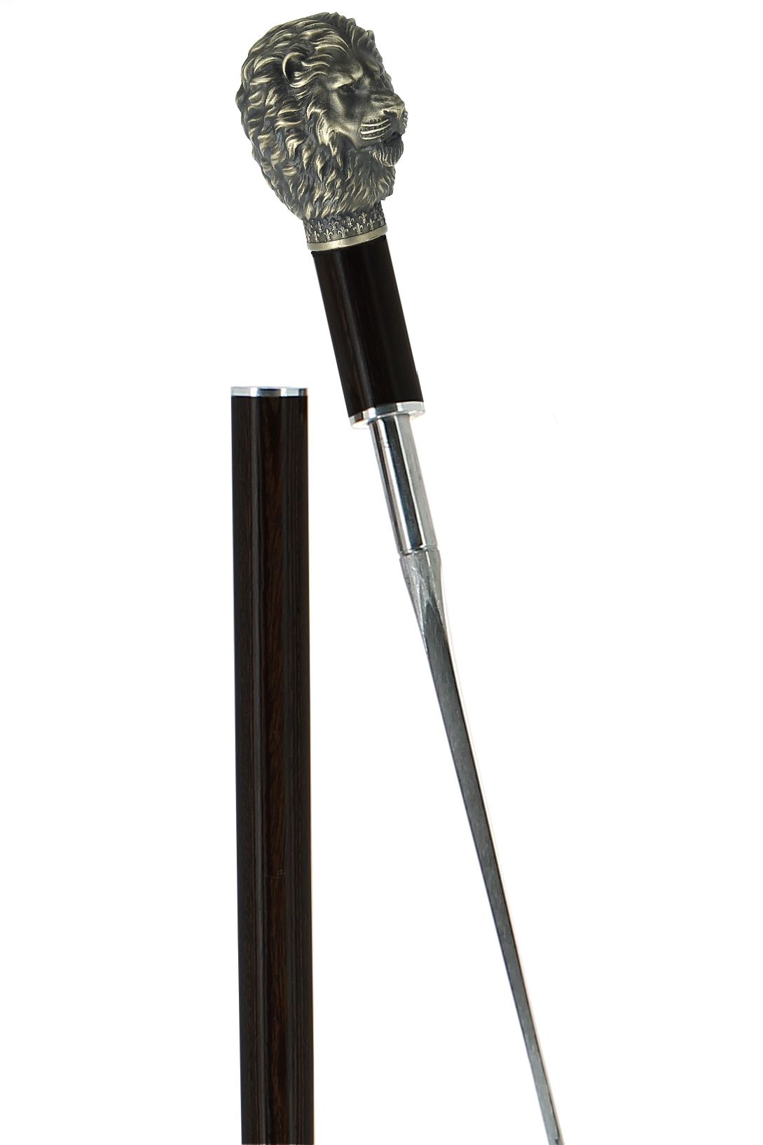 Canne épée - 920LNEA tête de lion en bronze vieilli