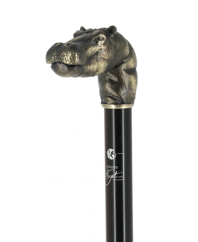 Poignée Hippopotame en bronze vieilli