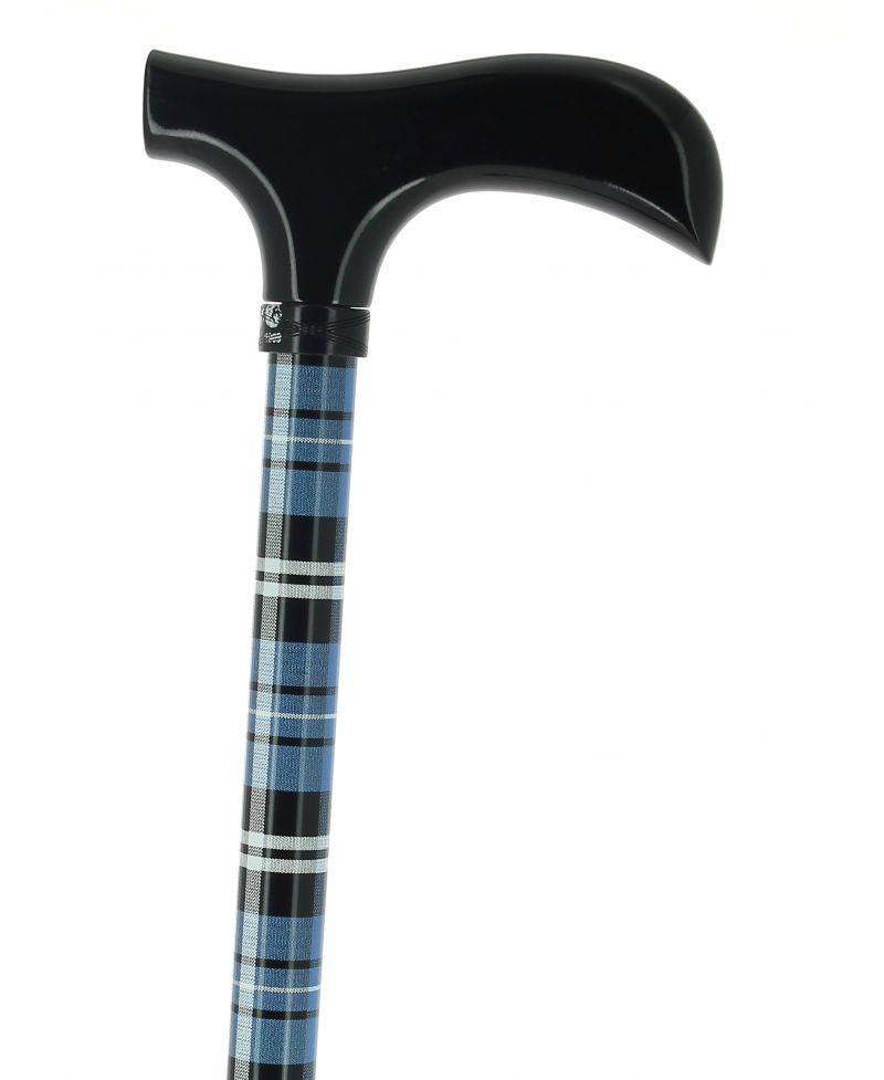 Canne réglable ecossais bleu