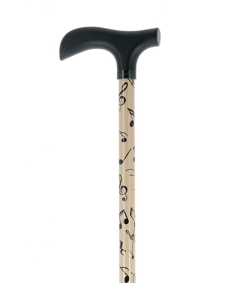 Canne réglable en aluminium motifs note de musique