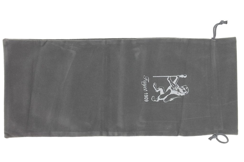 Pochette en velour gris pour canne pliante