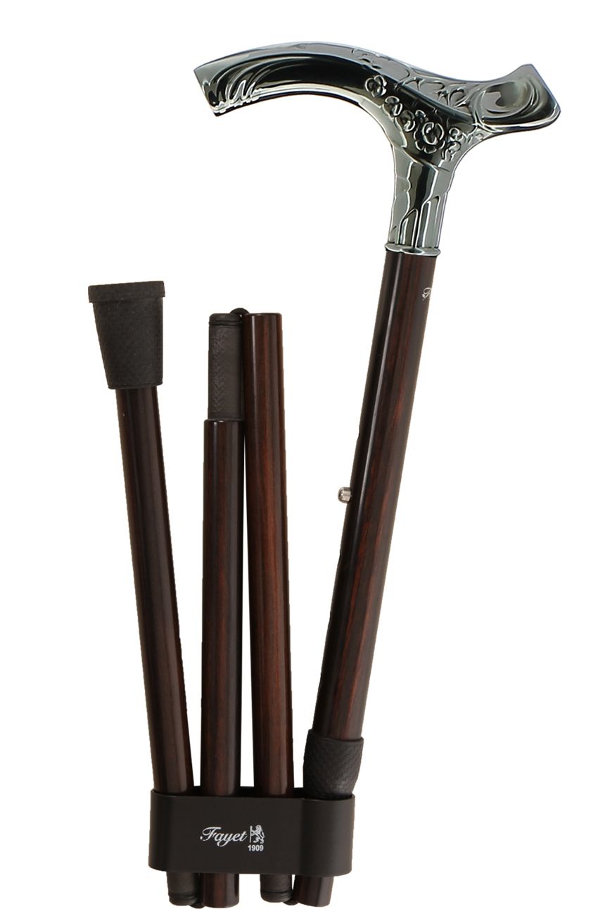 Canne poignée béquille style Art Déco pliante