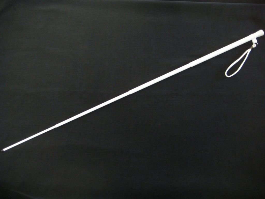 Bâton blanc pour malvoyant en fibre de carbone, télescopique