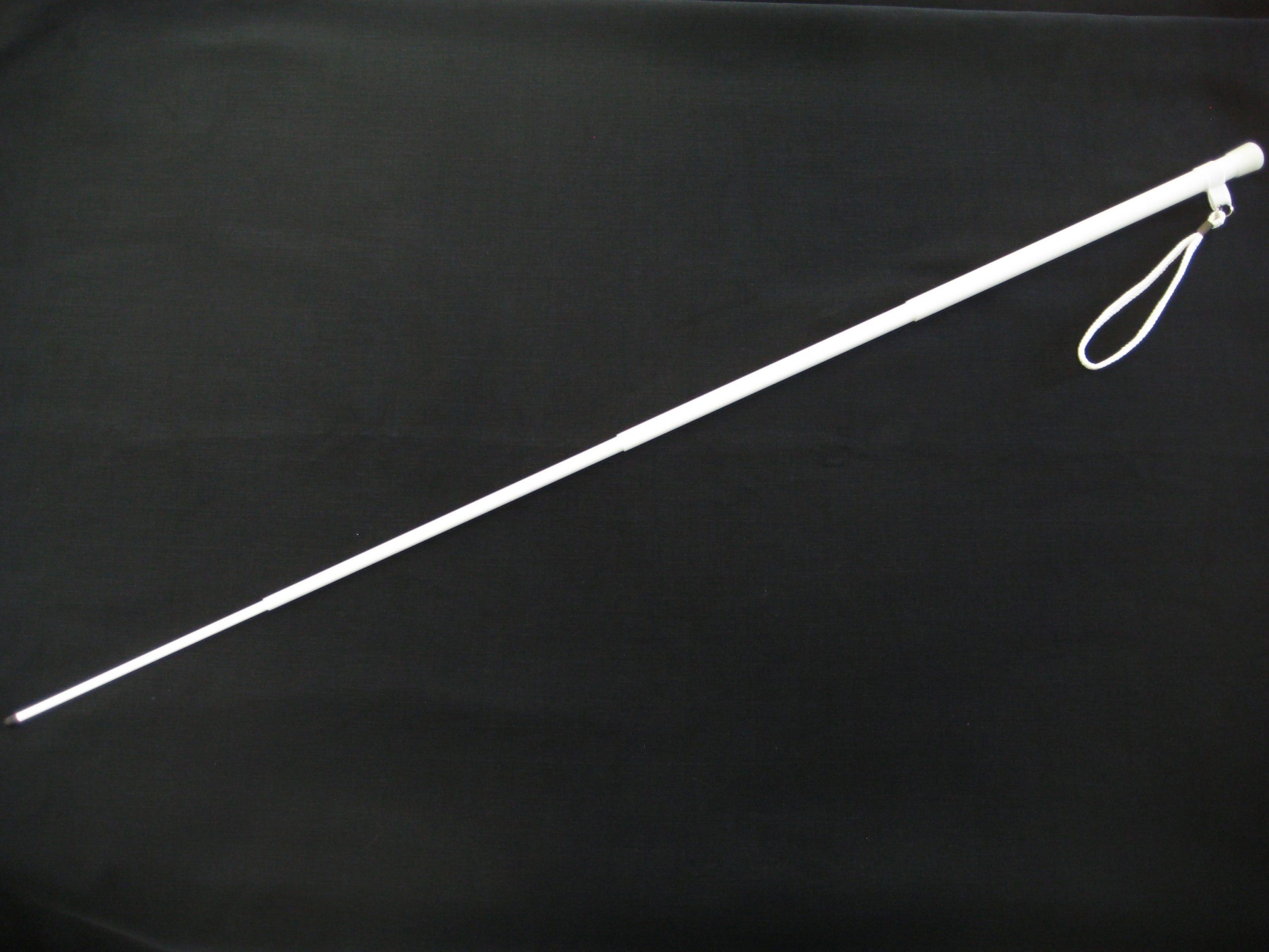 Bâton blanc pour malvoyant en fibre de carbone, télescopique