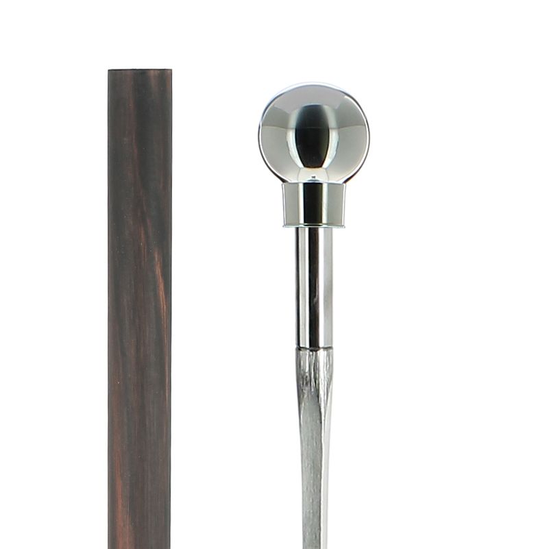 Canne épée - 101EC poignée boule en métal argenté